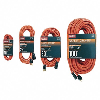 CAROL 33566304 Outdoor Ext. Cord SJTW 14/3 50 ft Org