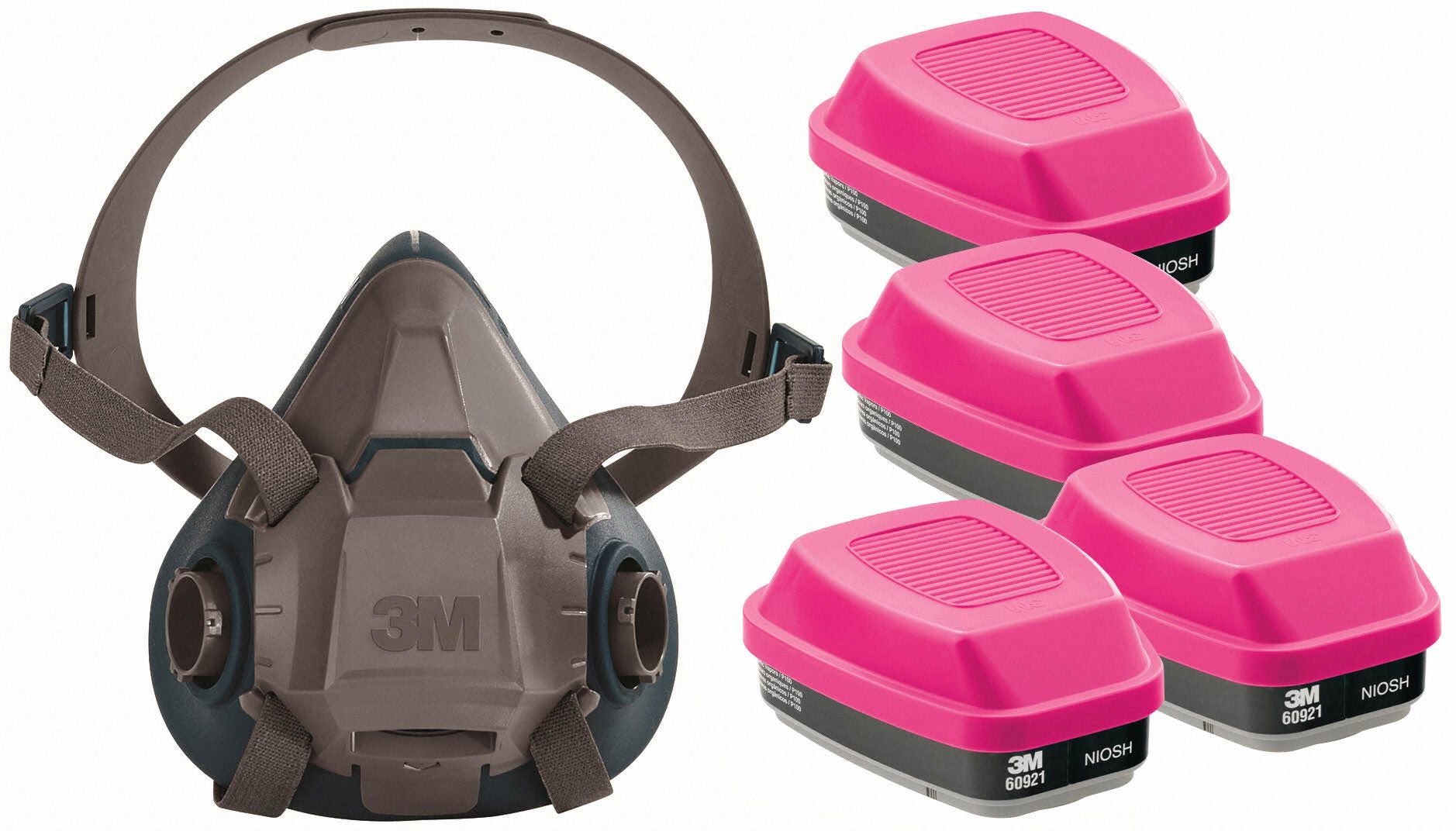 3M 29WT654JG10 Half Mask Respirator Kit S Grey Teal