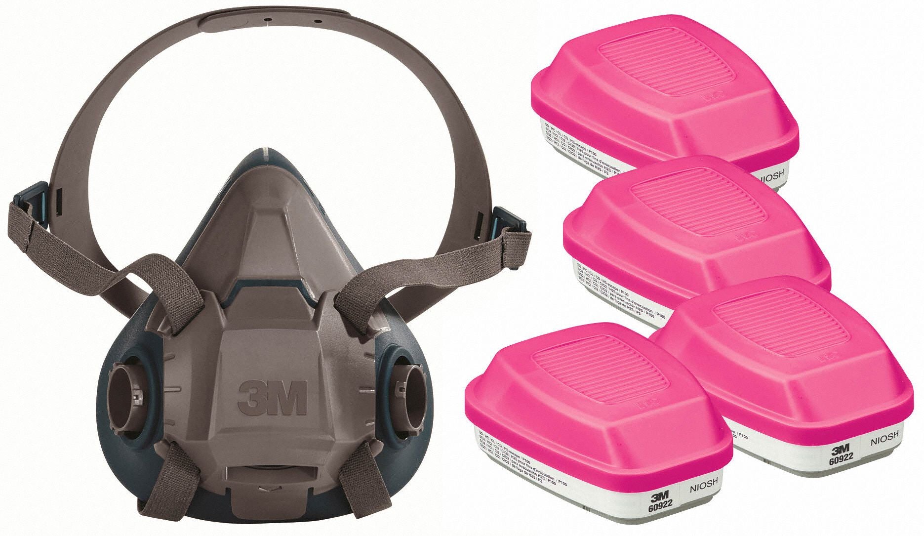 3M 29WT654JG11 Half Mask Respirator Kit S Grey Teal