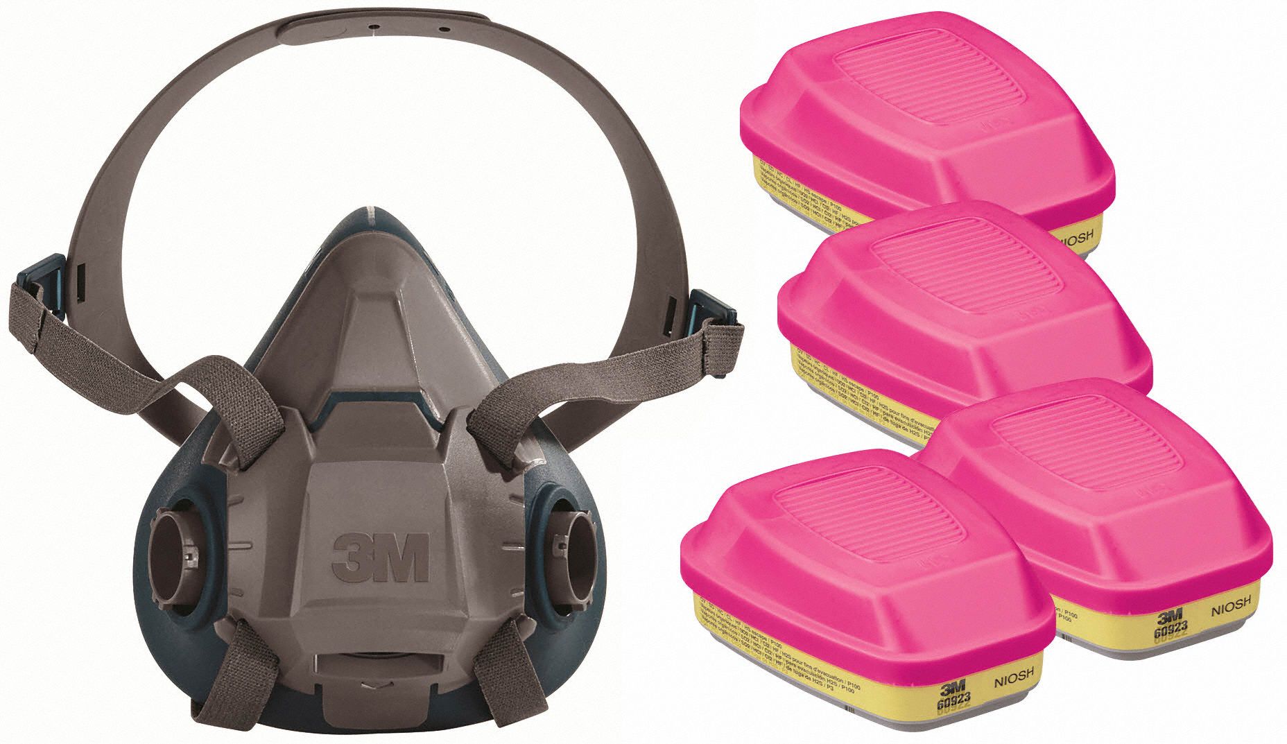 3M 29WT654JG12 Half Mask Respirator Kit S Grey Teal