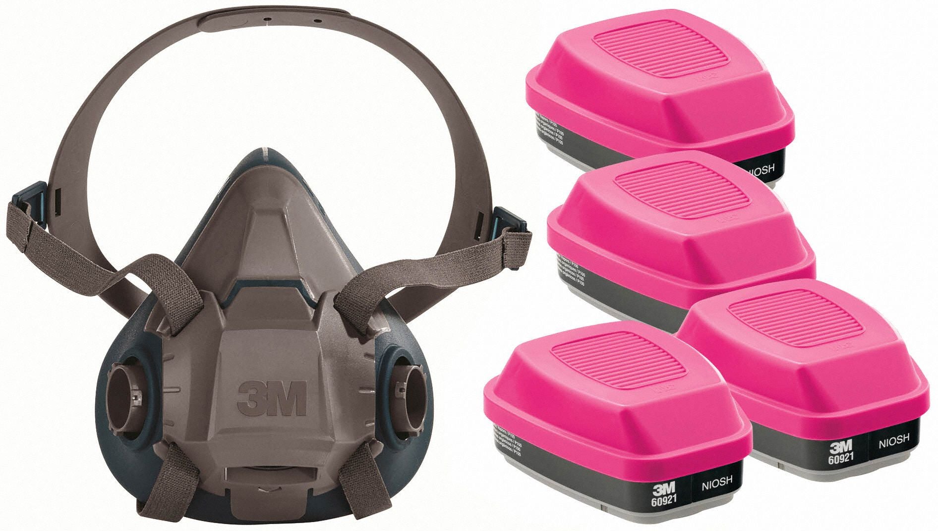 3M 29WT664JG10 Half Mask Respirator Kit M Grey Teal