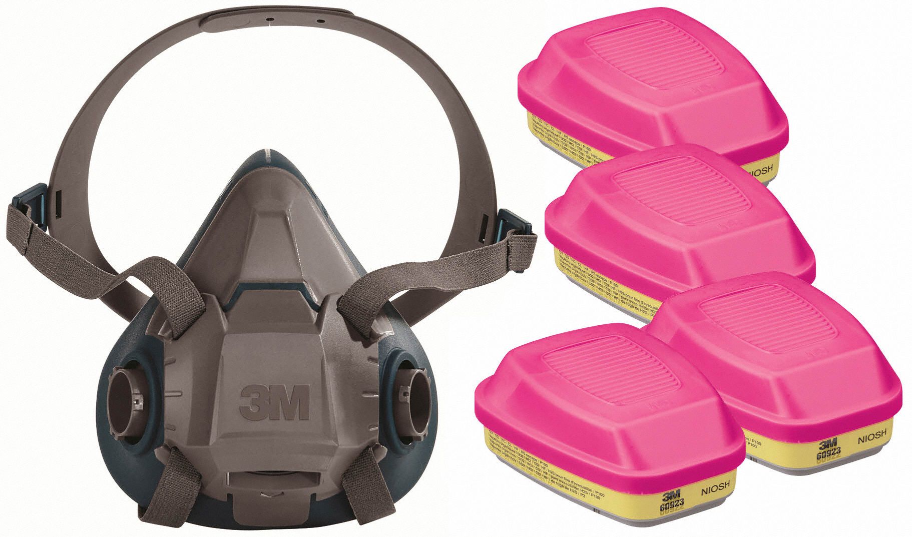3M 29WT664JG12 Half Mask Respirator Kit M Grey Teal