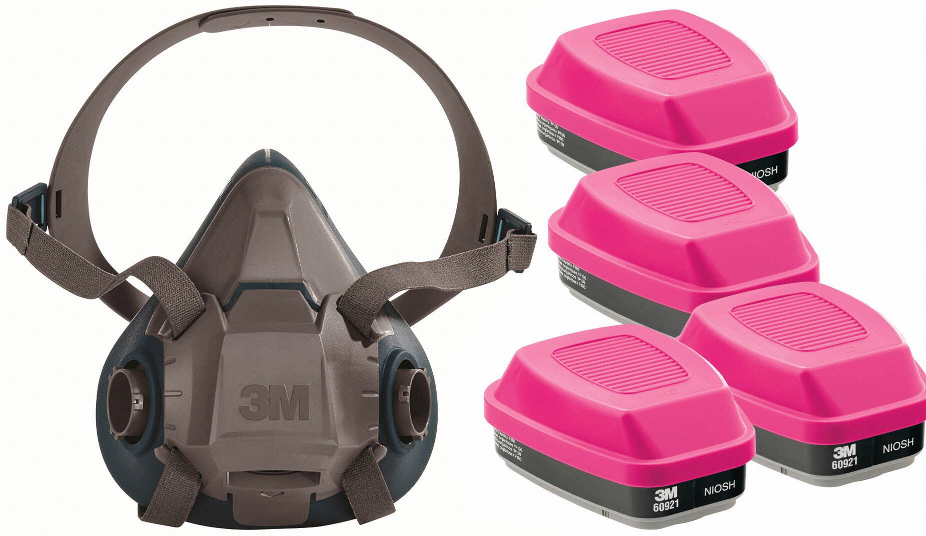 3M 29WT674JG10 Half Mask Respirator Kit L Grey Teal