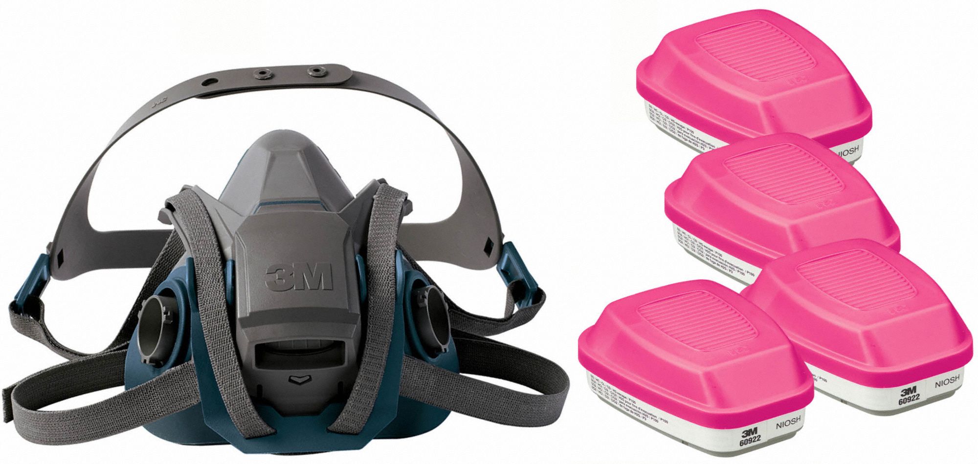 3M 29WT684JG11 Half Mask Respirator Kit S Grey Teal