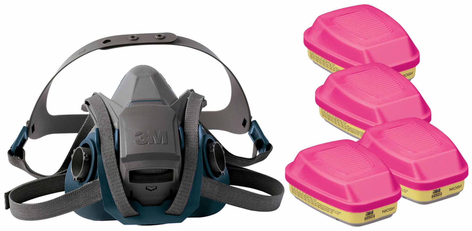 3M 29WT684JG12 Half Mask Respirator Kit S Grey Teal