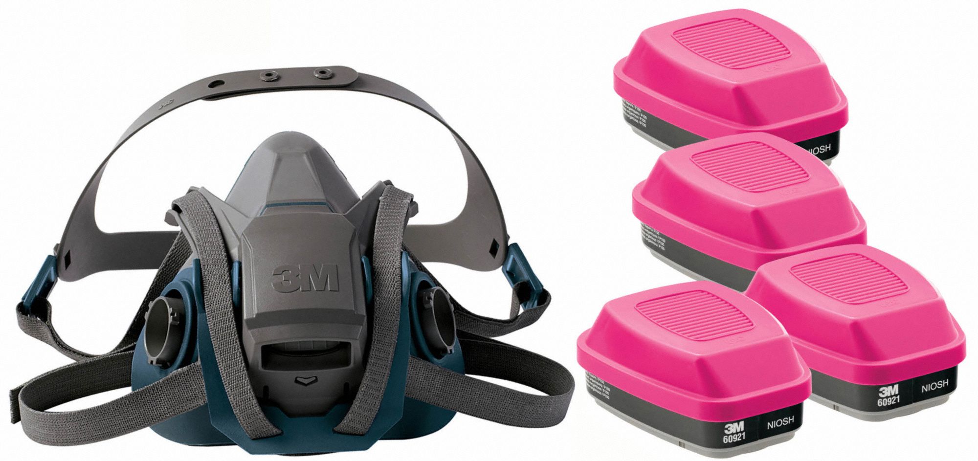 3M 29WT694JG10 Half Mask Respirator Kit M Grey Teal
