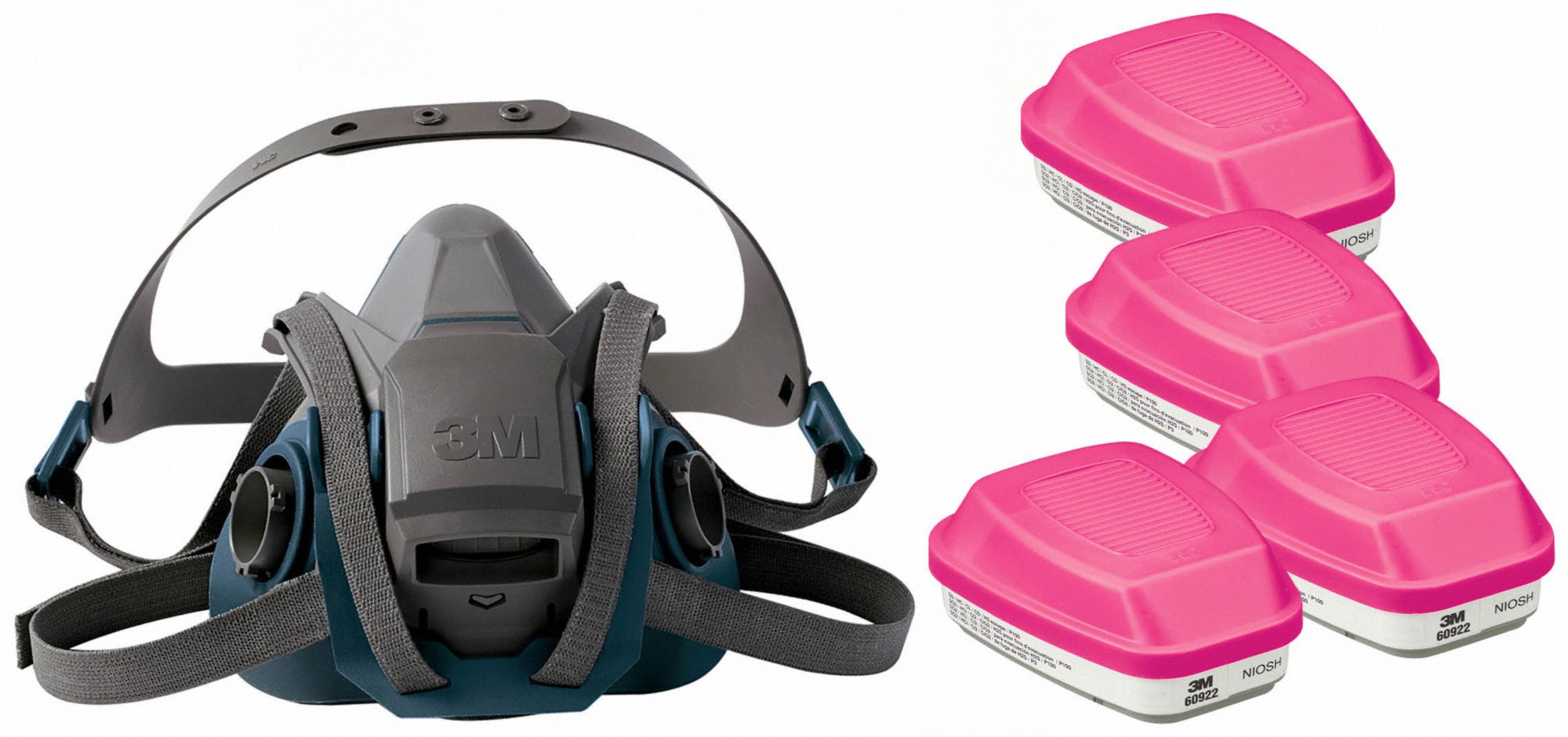 3M 29WT694JG11 Half Mask Respirator Kit M Grey Teal