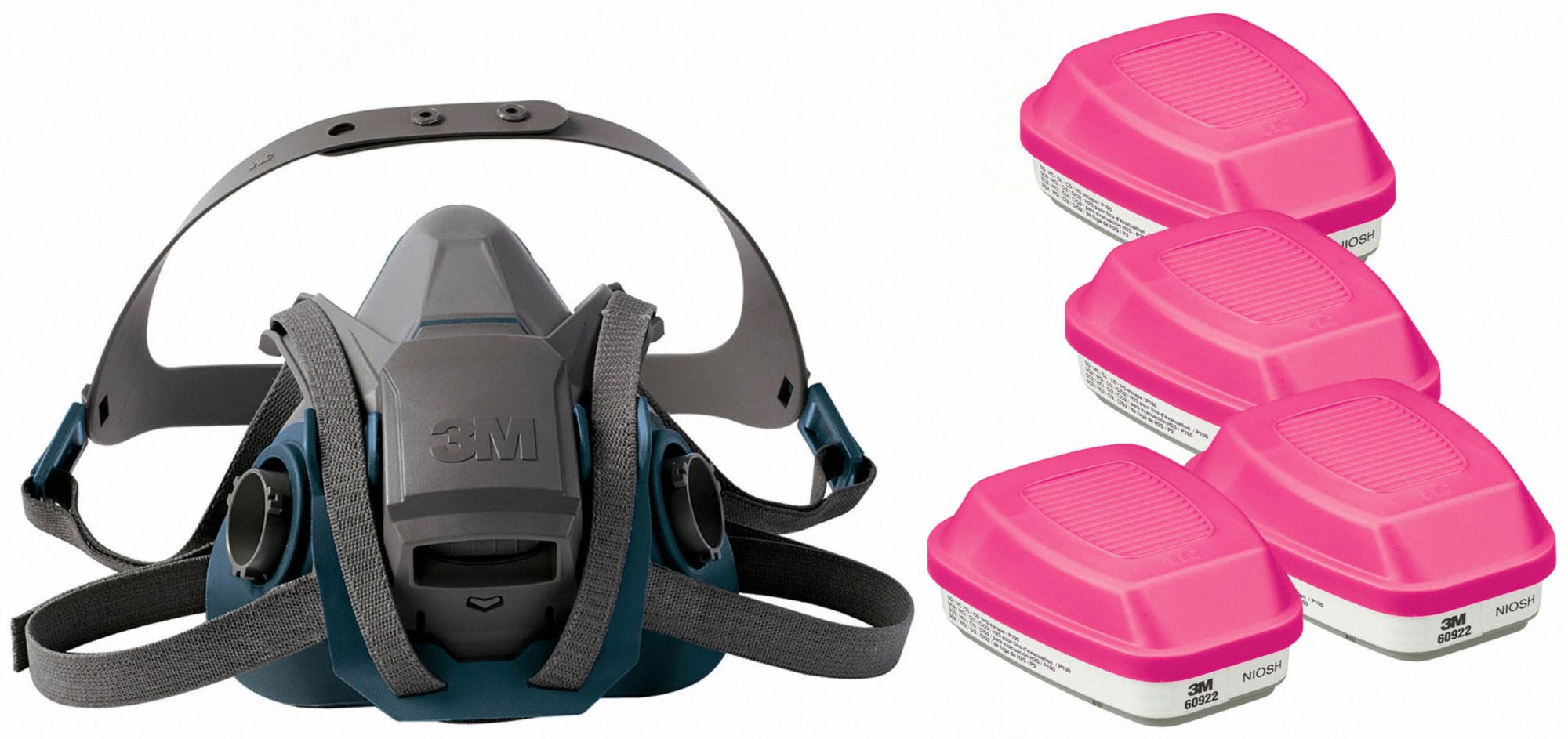 3M 29WT704JG11 Half Mask Respirator Kit L Grey Teal