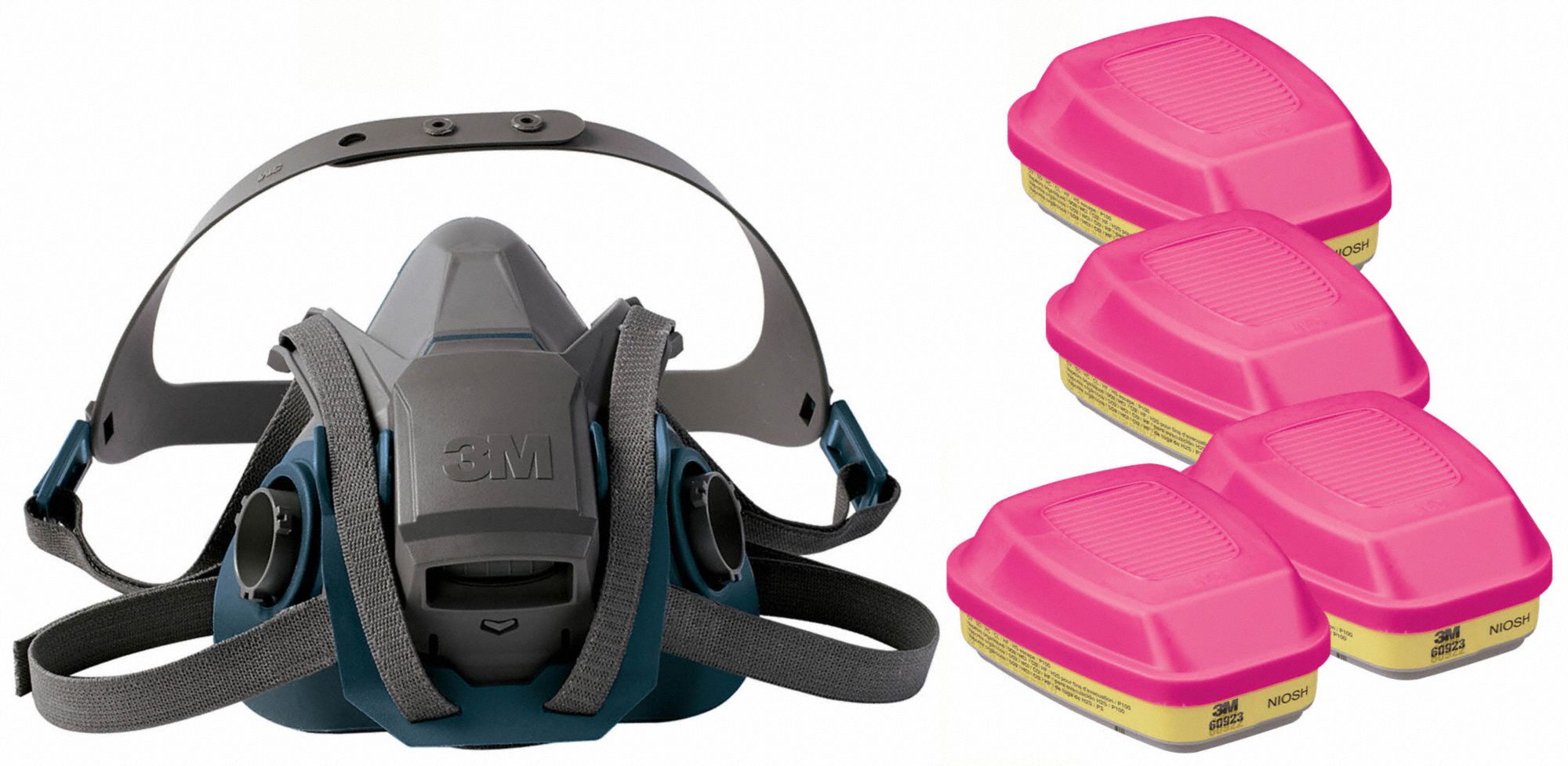 3M 29WT704JG12 Half Mask Respirator Kit L Grey Teal