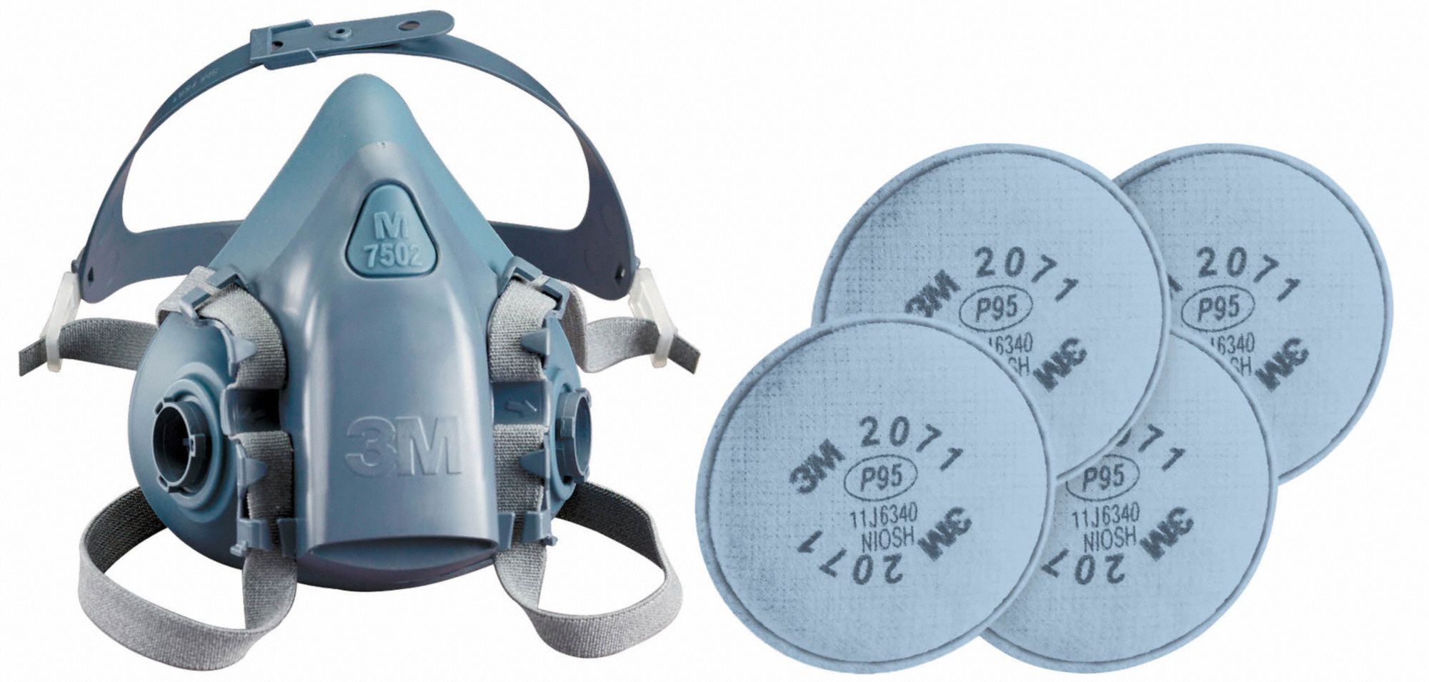 3M 3PB404MH55 Half Mask Respirator Kit M Blue Grey