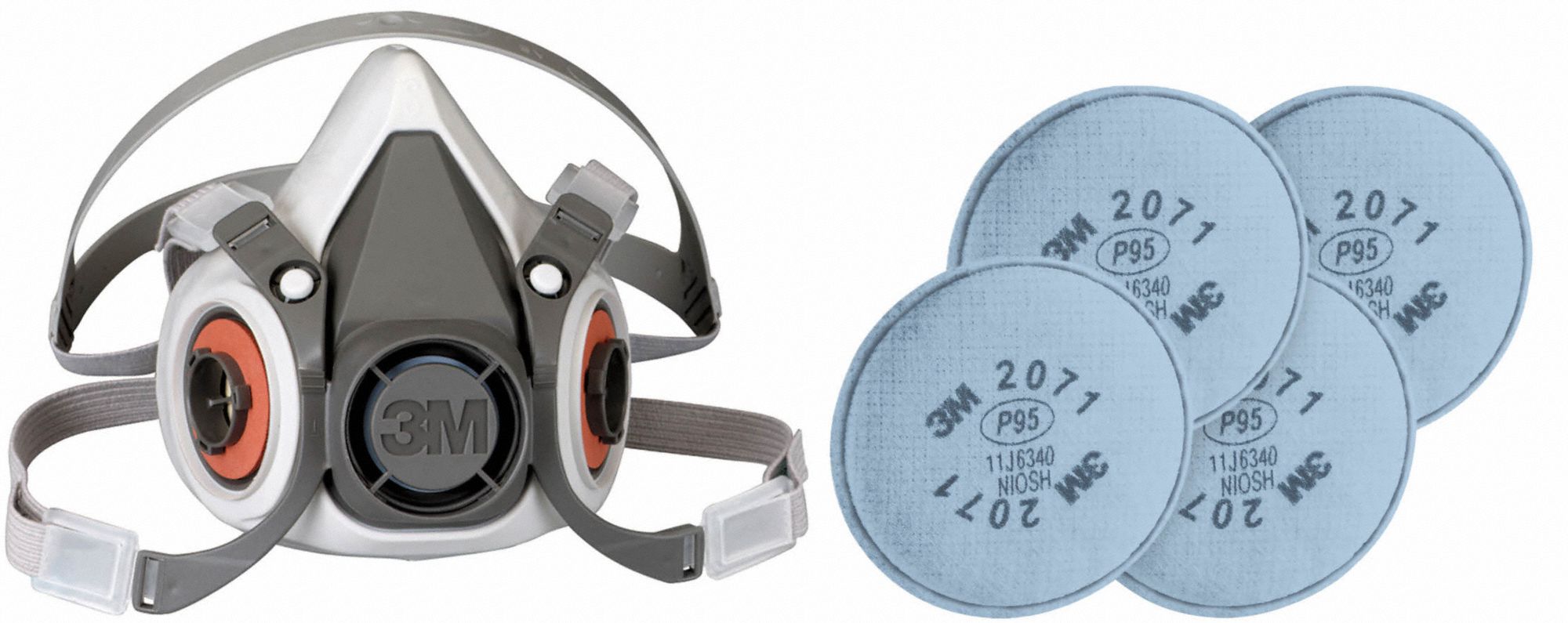 3M 5AM534MH55 Half Mask Respirator Kit S Grey
