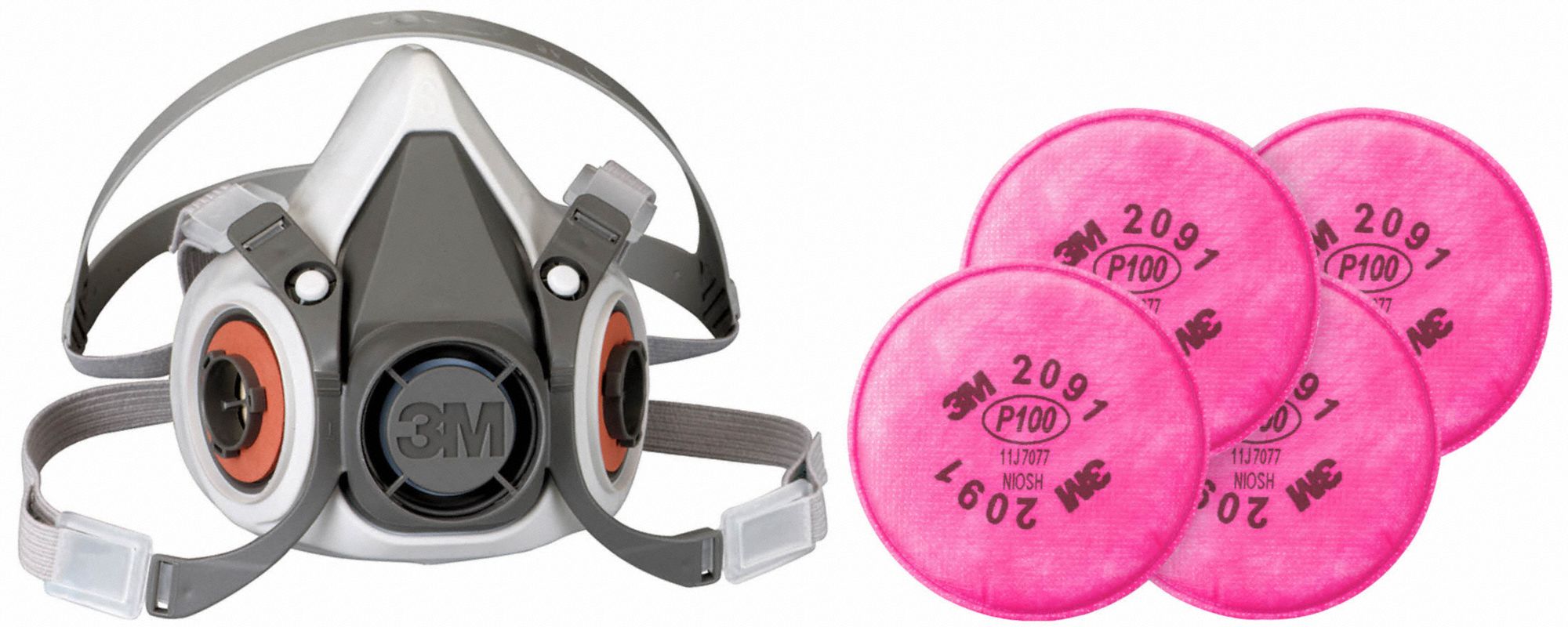 3M 5AM534JG27 Half Mask Respirator Kit S Grey