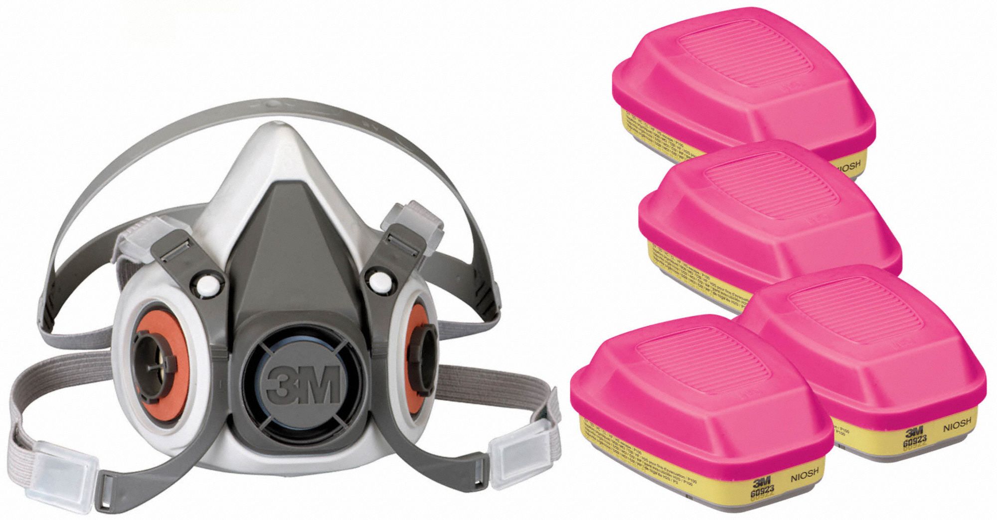 3M 5AM534JG12 Half Mask Respirator Kit S Grey