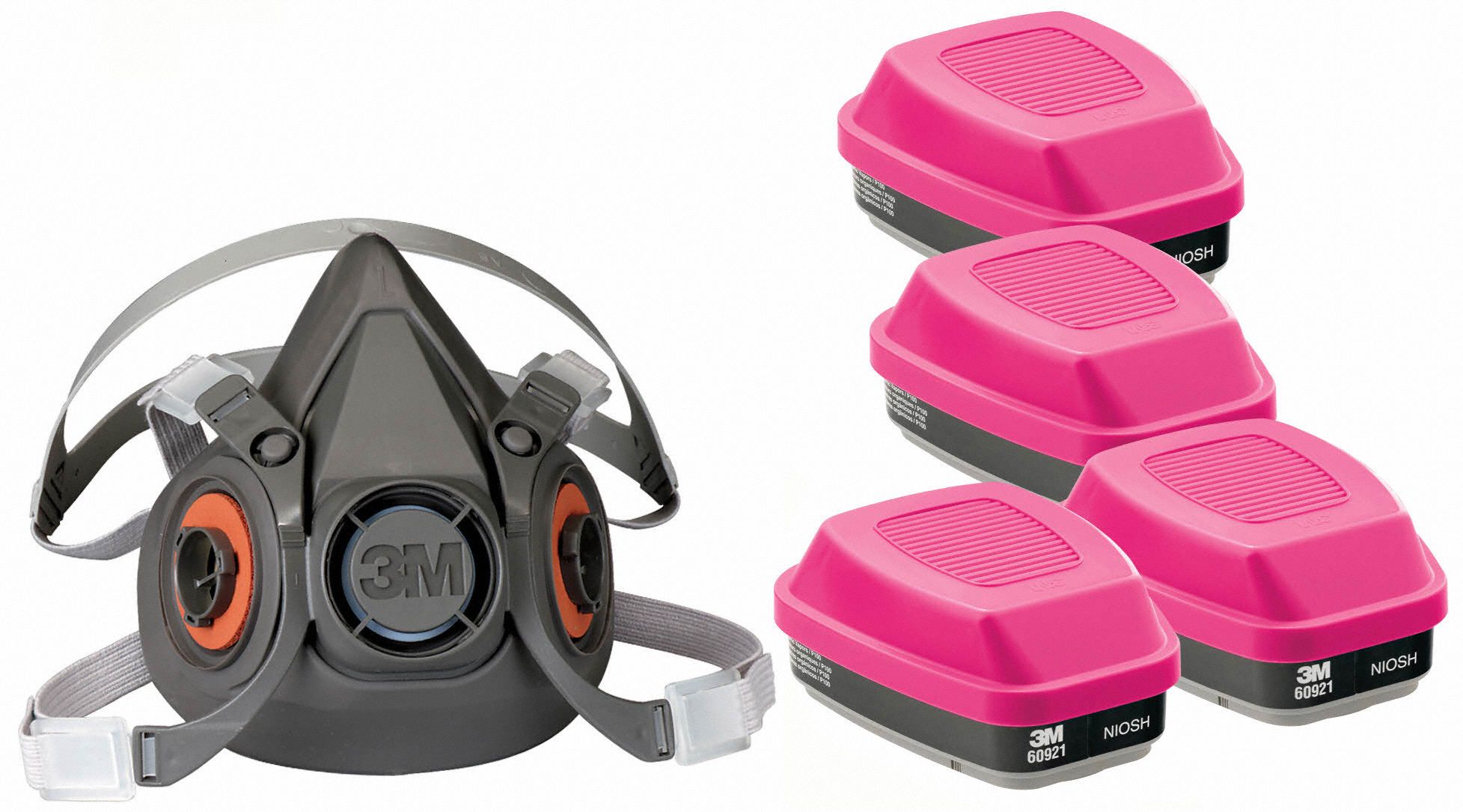 3M 6AP714JG10 Half Mask Respirator Kit L Grey