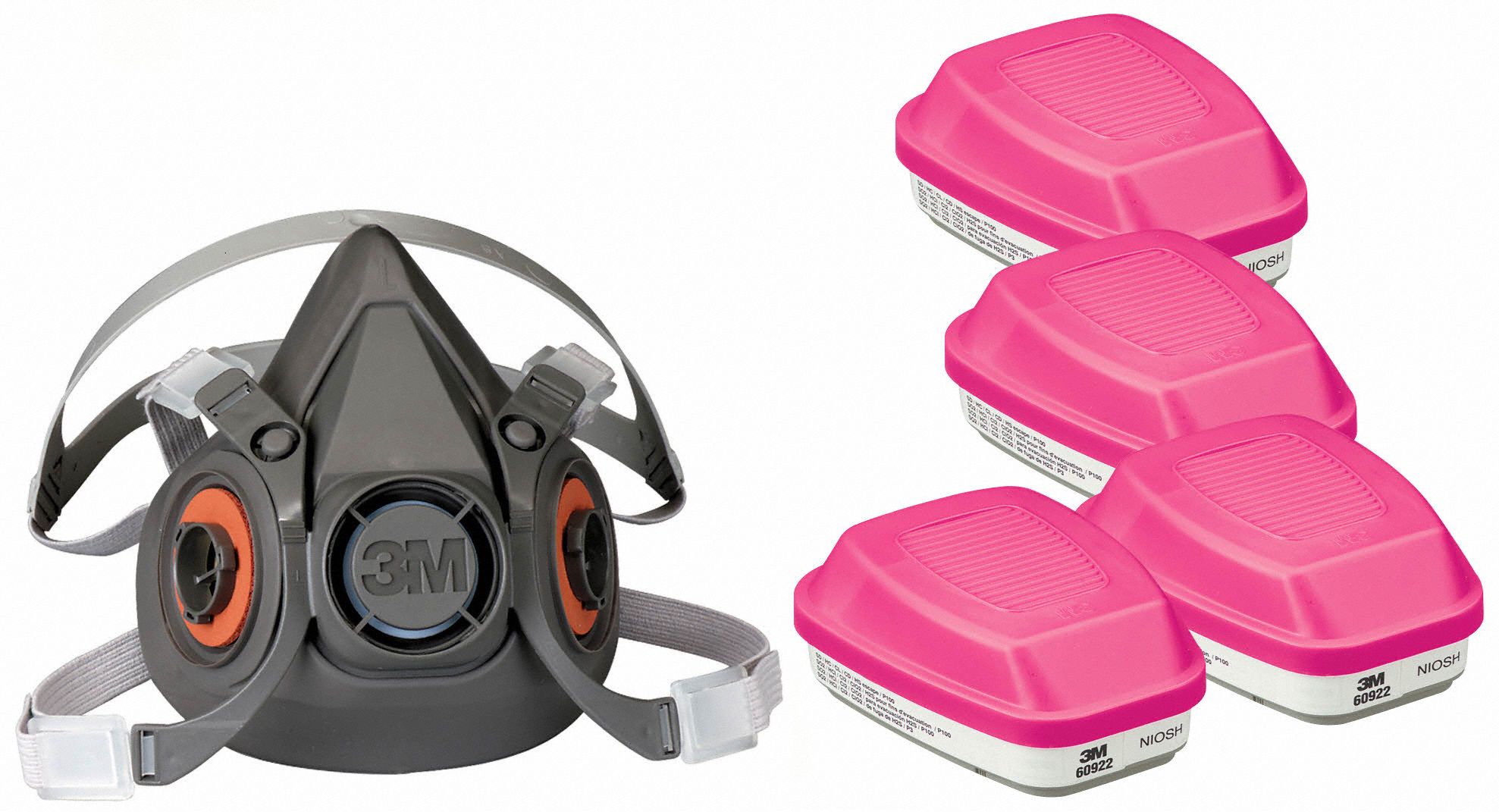3M 6AP714JG11 Half Mask Respirator Kit L Grey