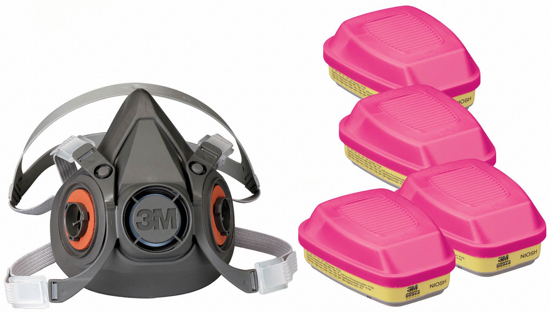 3M 6AP714JG12 Half Mask Respirator Kit L Grey