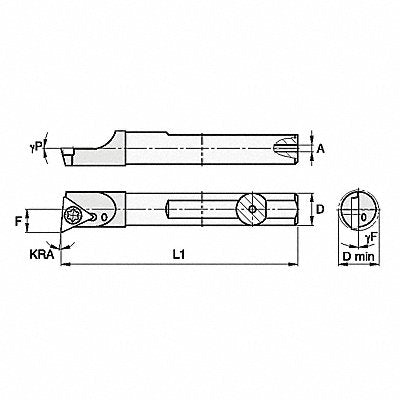 WIDIA FCBI31265R Indexable Boring Bar 0.3580 Carbide