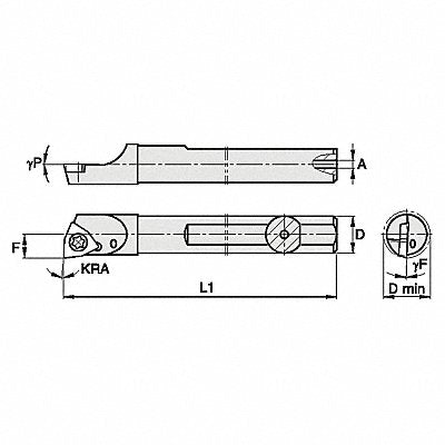 WIDIA SCBIW625103R Indexable Boring Bar 0.6730 Carbide