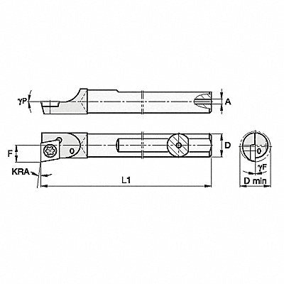 WIDIA CCBI18745L Indexable Boring Bar 0.2180 Carbide