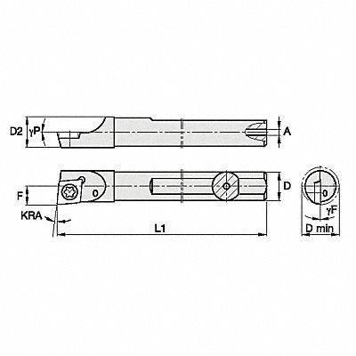 WIDIA CSBI180187255L Indexable Boring Bar 0.2040 HSS