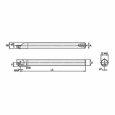 WIDIA QSRI375450R Indexable Boring Bar 0.4920 HSS