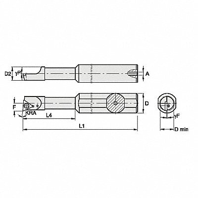 WIDIA QSBI625750255R Indexable Boring Bar 0.6880 HSS