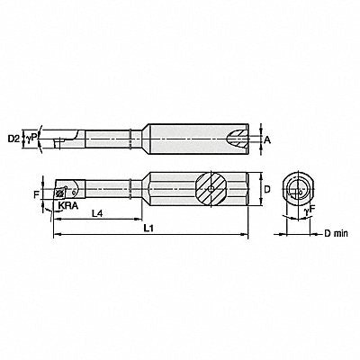 WIDIA CSBI20350055R Indexable Boring Bar 0.2280 HSS