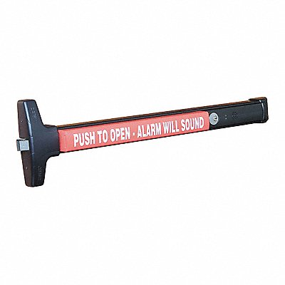 DETEX V40EBCD7119936 Rim Exit Device with Alarm Black Paint