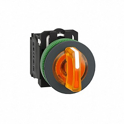 SCHNEIDER ELECTRIC XB5FK135B5 Selector Switch Illuminated 3Pos 30mm Orange