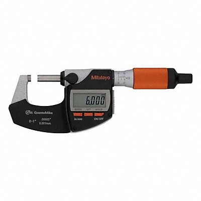 MITUTOYO 293-180-40 CAL Calibrated Micrometer: 5 in to 6 in /127 mm to 152.4 mm, Inch/Metric, IP65