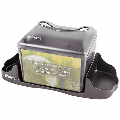 GRAINGER H4005CTBK Napkin Dispenser 6 1/8in D 6 1/4 in H Black