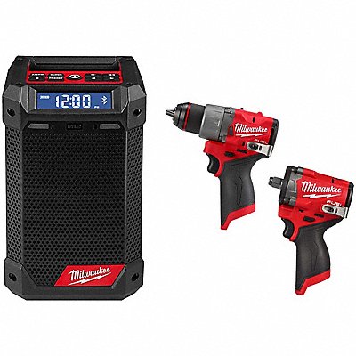 MILWAUKEE TOOL  EQUIPMENT 2951-20, 3403-20, 2563-20 M12 Radio + M12 FUEL Drill + M12FUEL SIW