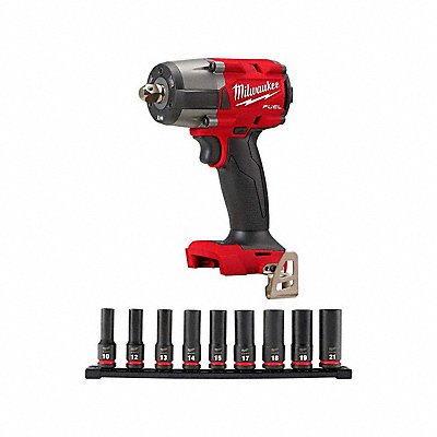 MILWAUKEE 2962P2049667032 M18 FUEL 1/2 MTIW + 9PC MET Socket Set