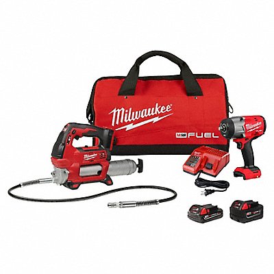 MILWAUKEE 296722GG HTIW and Grease Gun Kit w/Contractor Bag