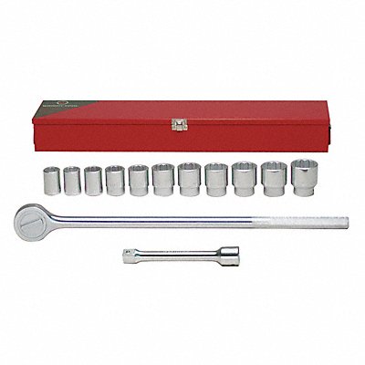 WRIGHT TOOL 614 Socket Wrench St Chrome 12Pt 7/8 - 1 5/8 in