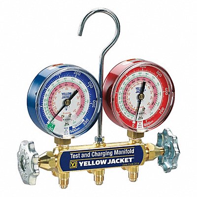 YELLOW JACKET 42001 Mechanical Manifold Gauge Set 2-Valve