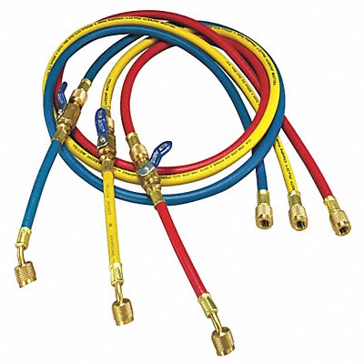 YELLOW JACKET 25985 Manifold Hose Set 60 In Red Yellow Blue