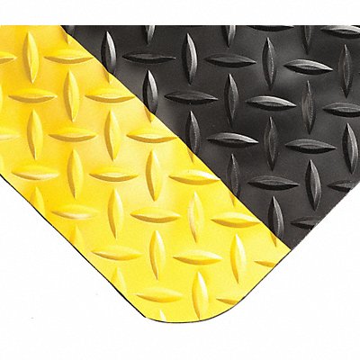 WEARWELL 415 Antifatigue Mat Black Yl Brdr 2ft.x3ft.