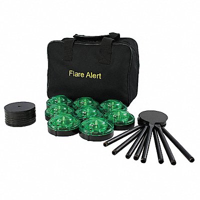 FLAREALERT B8GBP2FULL H5596 LED Road Flare Kit 1 Watt Green