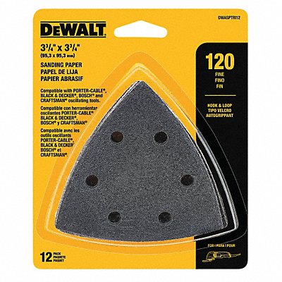DEWALT DWASPTRI12 Sanding Paper Aluminum O 120 Grit PK12