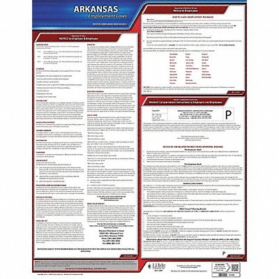 JJ KELLER 100AR Labor Law Poster State Labor Law AR