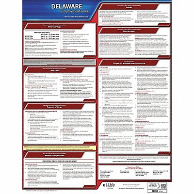 JJ KELLER 100DE Labor Law Poster State Labor Law DE