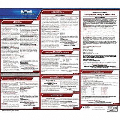 JJ KELLER 100HI Labor Law Poster State Labor Law HI