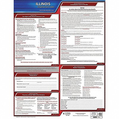 JJ KELLER 100IL Labor Law Poster State Labor Law IL