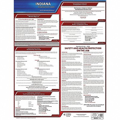 JJ KELLER 100IN Labor Law Poster State Labor Law IN
