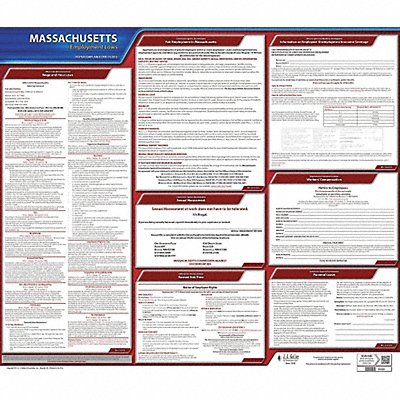 JJ KELLER 100MA Labor Law Poster State Labor Law MA