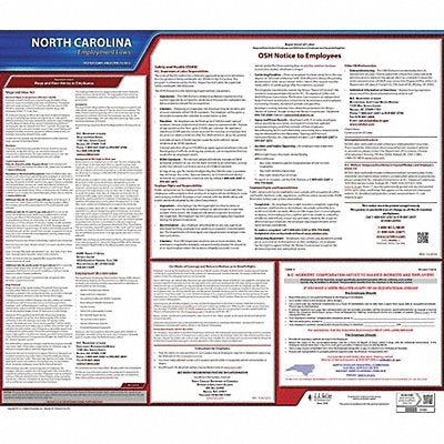 JJ KELLER 100NC Labor Law Poster State Labor Law NC