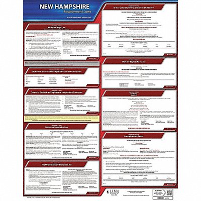 JJ KELLER 100NH Labor Law Poster State Labor Law NH