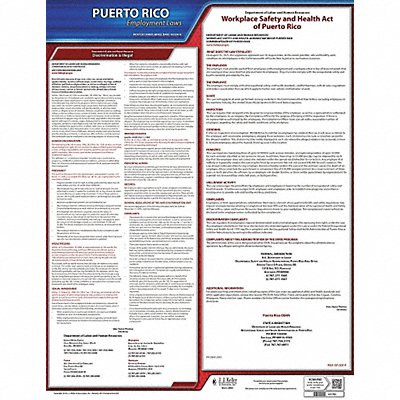 JJ KELLER 100PR Labor Law Poster State Labor Law PR