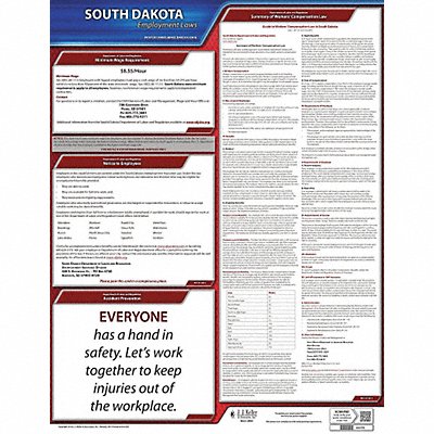 JJ KELLER 100SD Labor Law Poster State Labor Law SD